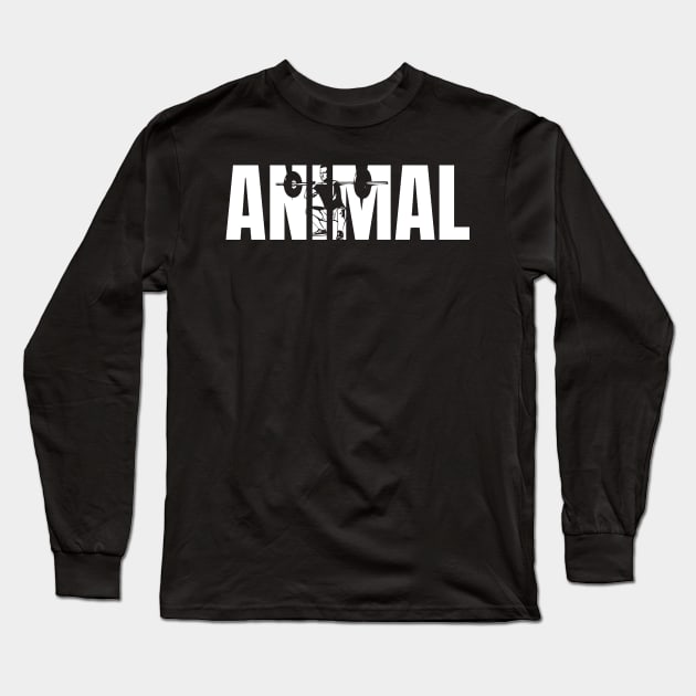 Bodybuilder Squats Animal Weightlifting Lifting Long Sleeve T-Shirt by Onceer